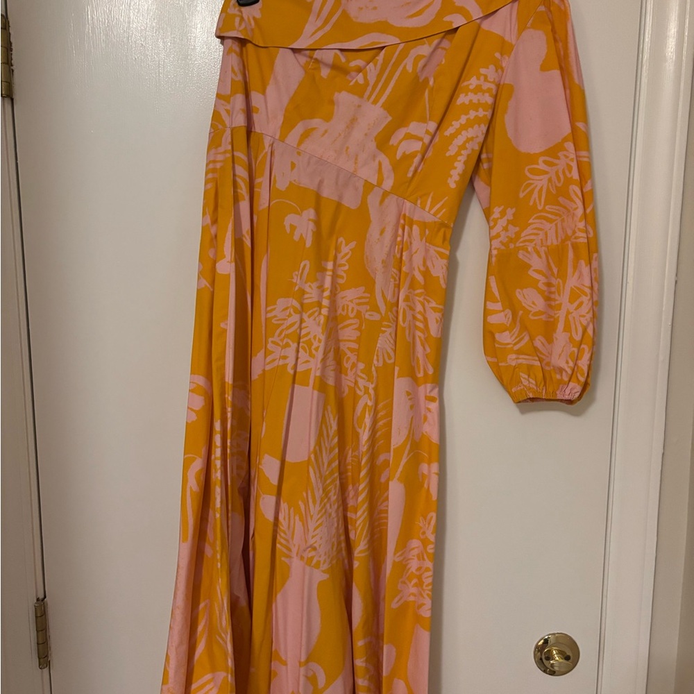 WHIT Pink and Yellow Artistic Fabric